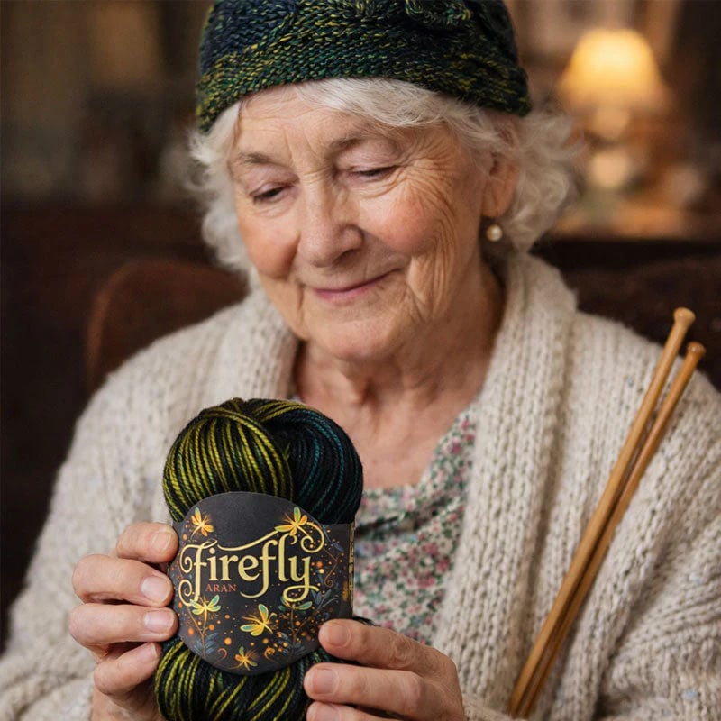 🧶Aran Wool 'Firefly' Iridescent Shimmer Yarn: A Touch of Magic in Every Stitch💫
