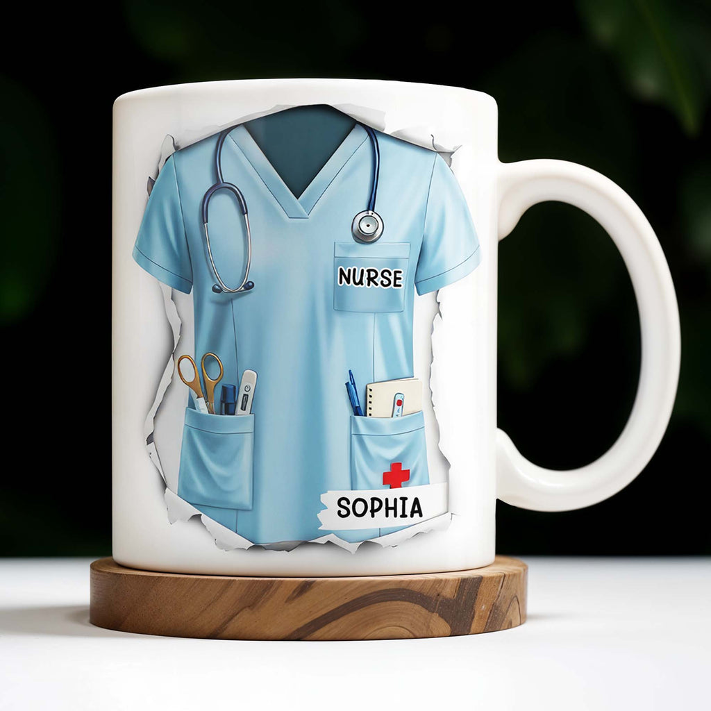 Celebrate Your Favorite Nurse, Nurse Uniform And Medical Tools - Personalized Custom Coffee Mug - GRAD283_MG