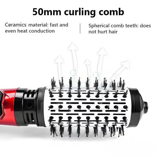 2-in-1 Hot Air Styler & Rotating Hair Dryer Brush – Ceramic Ionic, 3-Heat, Dual Brush Heads